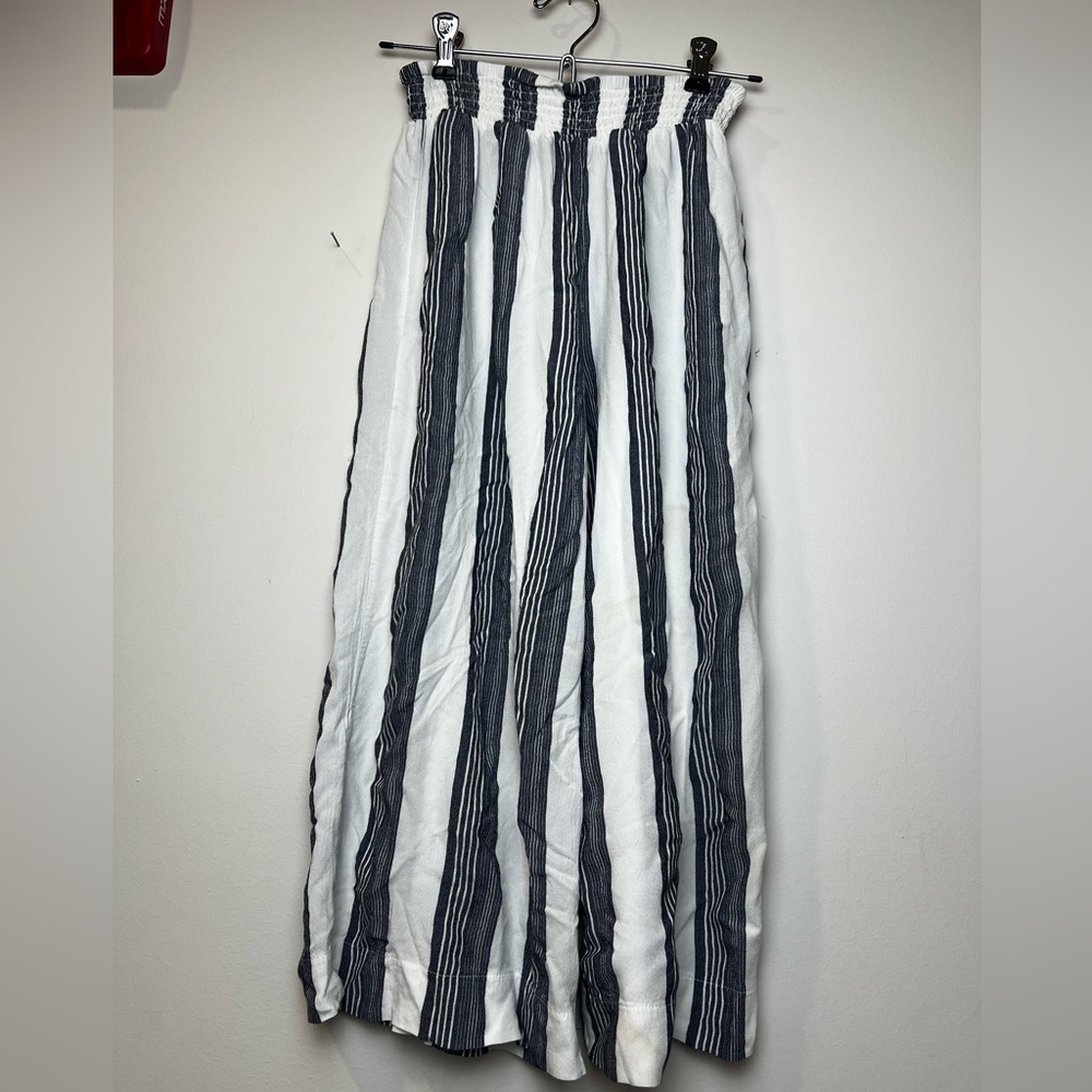 Pink Rose Wide Leg Pants in Black and White
